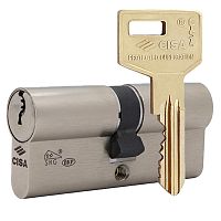 Циліндр CISA C3000 60 (30*30) нікель матовий 5 ключів